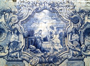 Dekorativt panel, der forestiller bebudelsen, Lamego, Portugal. 1738 (keramiske fliser)